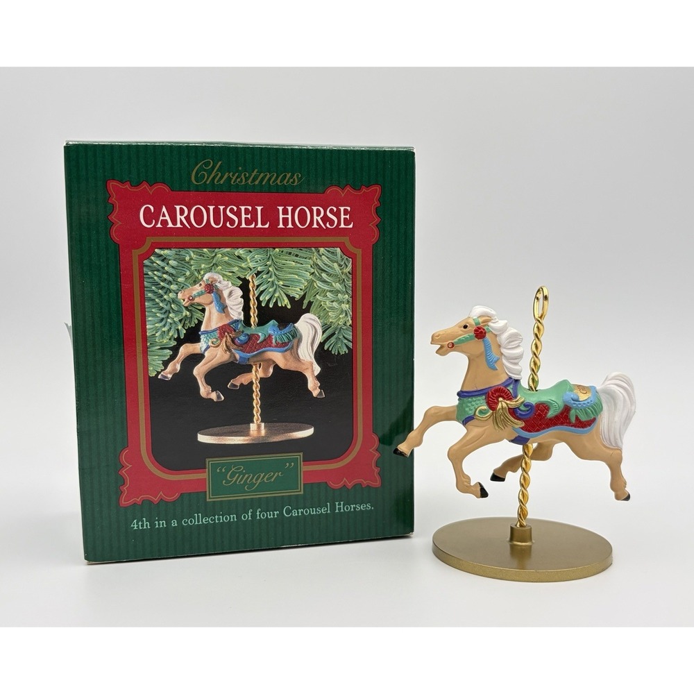 1989 Hallmark Keepsake Ornament Christmas Carousel Horse Ginger XPR9721 Vintage